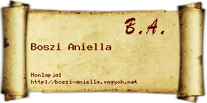 Boszi Aniella névjegykártya